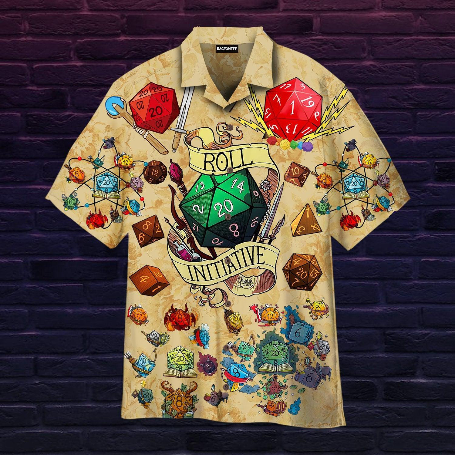 Roll Initiative Dice D20 Hawaiian Shirt