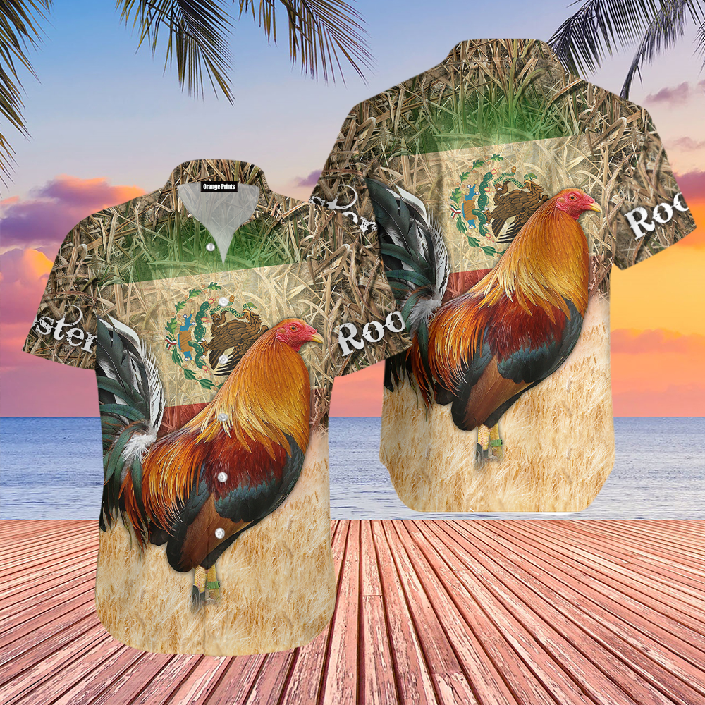 Rooster Camo Hawaiian Shirt