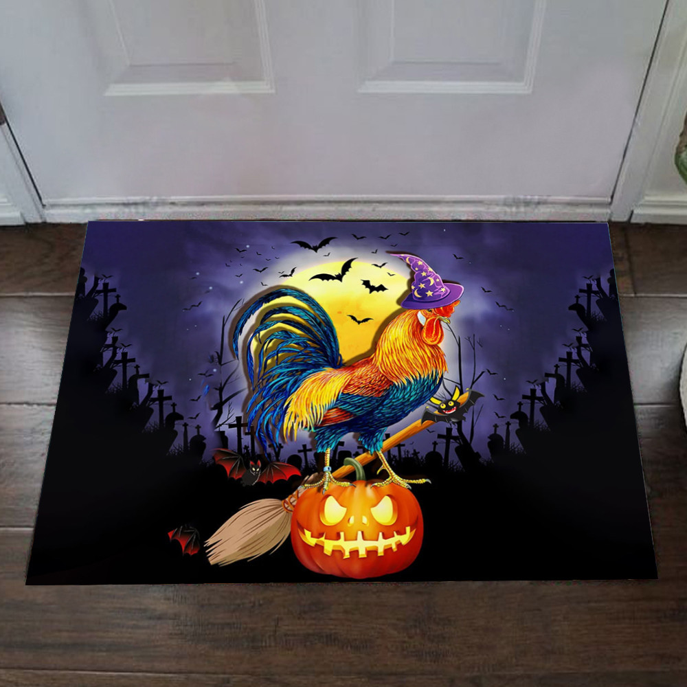 Rooster Halloween Rubber Doormat Rooster Kitchen Mat Halloween Front Door Ideas