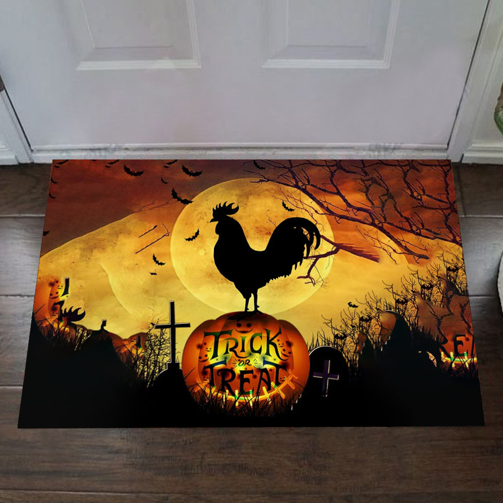 Rooster Trick Or Treat Rubber Doormat Halloween Door Mat Target Farmhouse Decor