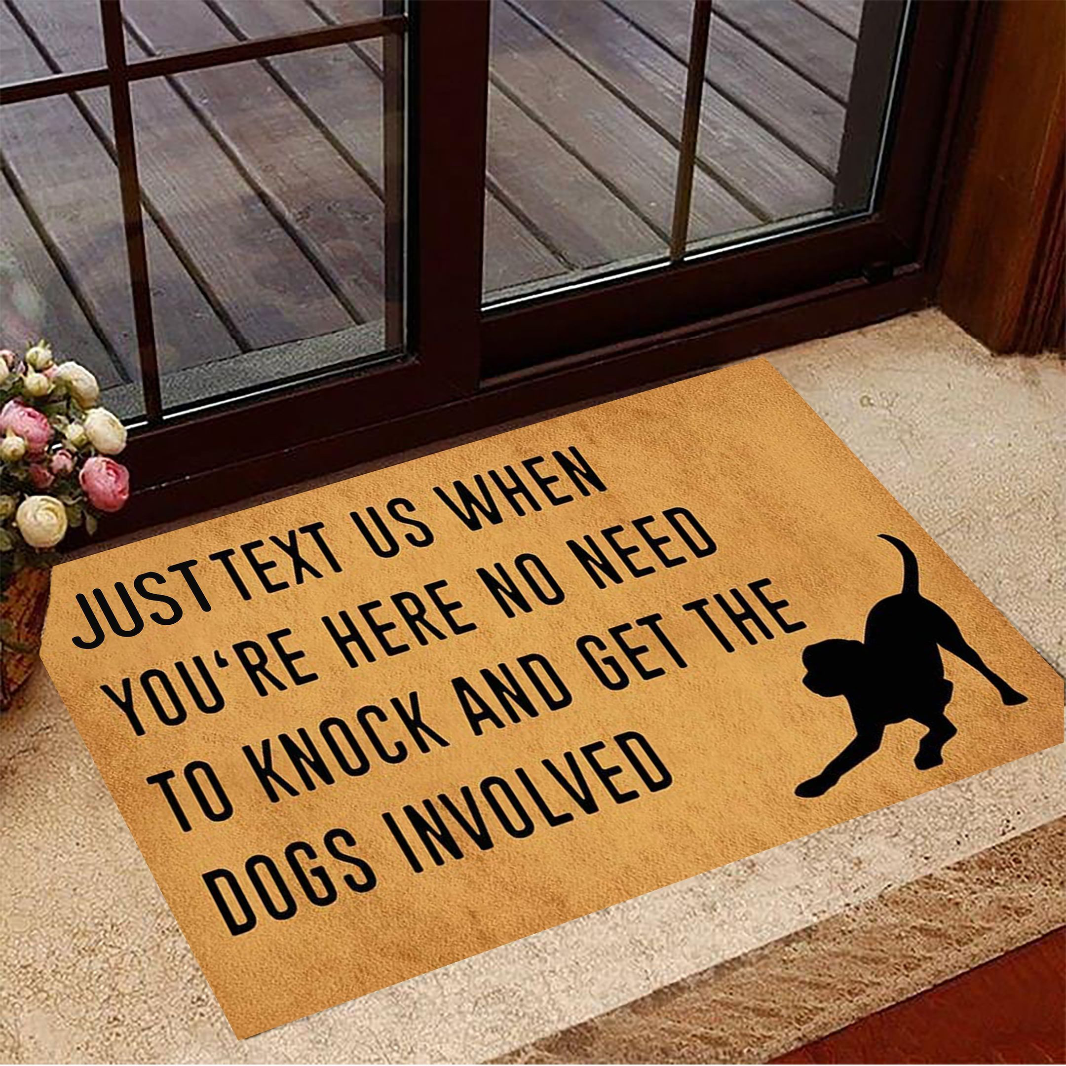 Rottweiler Just Text Us When You're Here Rubber Doormat Funny Dog Rubber Doormat Gift For Dog Owners