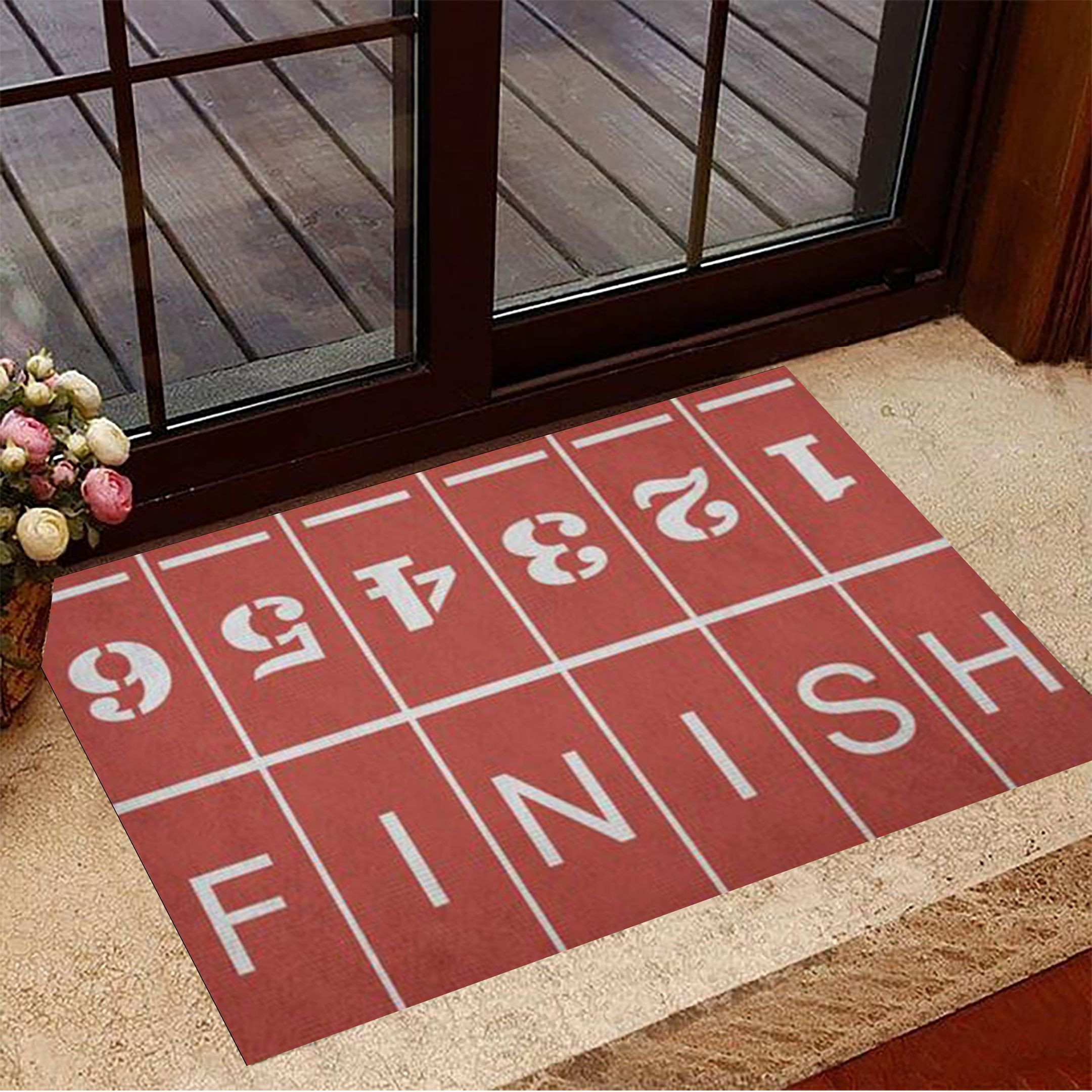 Running Track When You Start And Finish Rubber Doormat