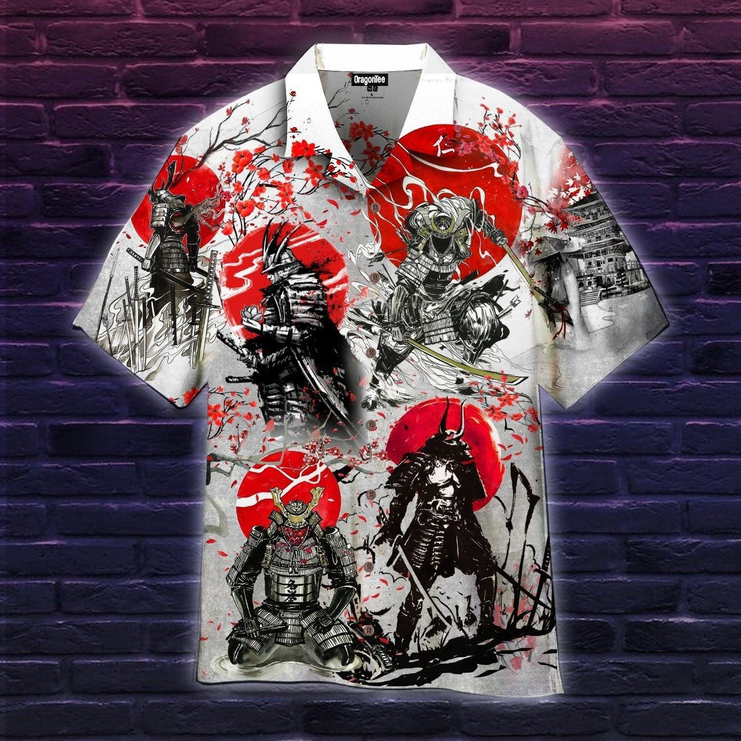 Samurai Sakura Hawaiian Shirt