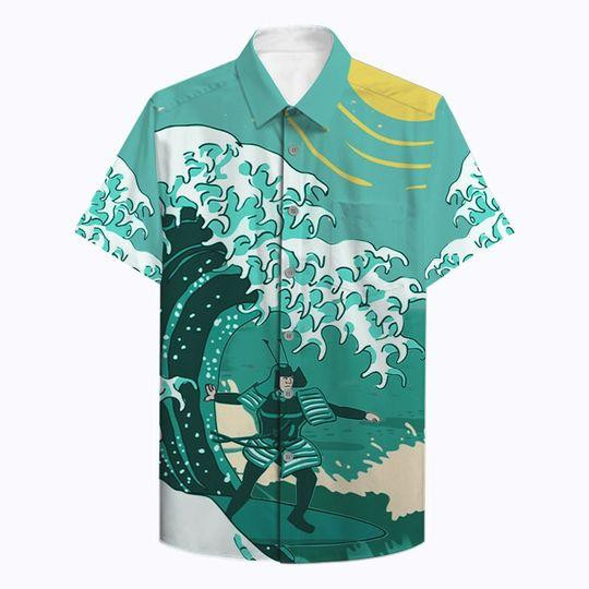 Samurai Surfing Hawaiian Shirt