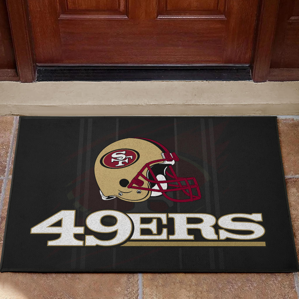 San Francisco American Football 49ers Football Minimal Ers Helmet Artwork Rubber Doormat Home Decor