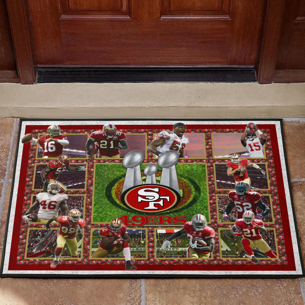 San Francisco Players 49ers Rubber Doormat American Football Home Decor Personalized For Fans