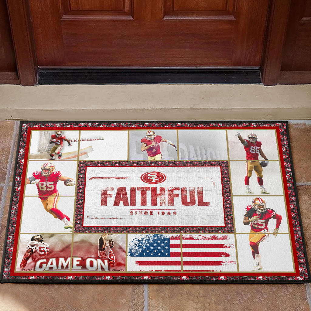 San Francisco Players 49ers Rubber Doormat American Football Home Decor Personalized For Fans