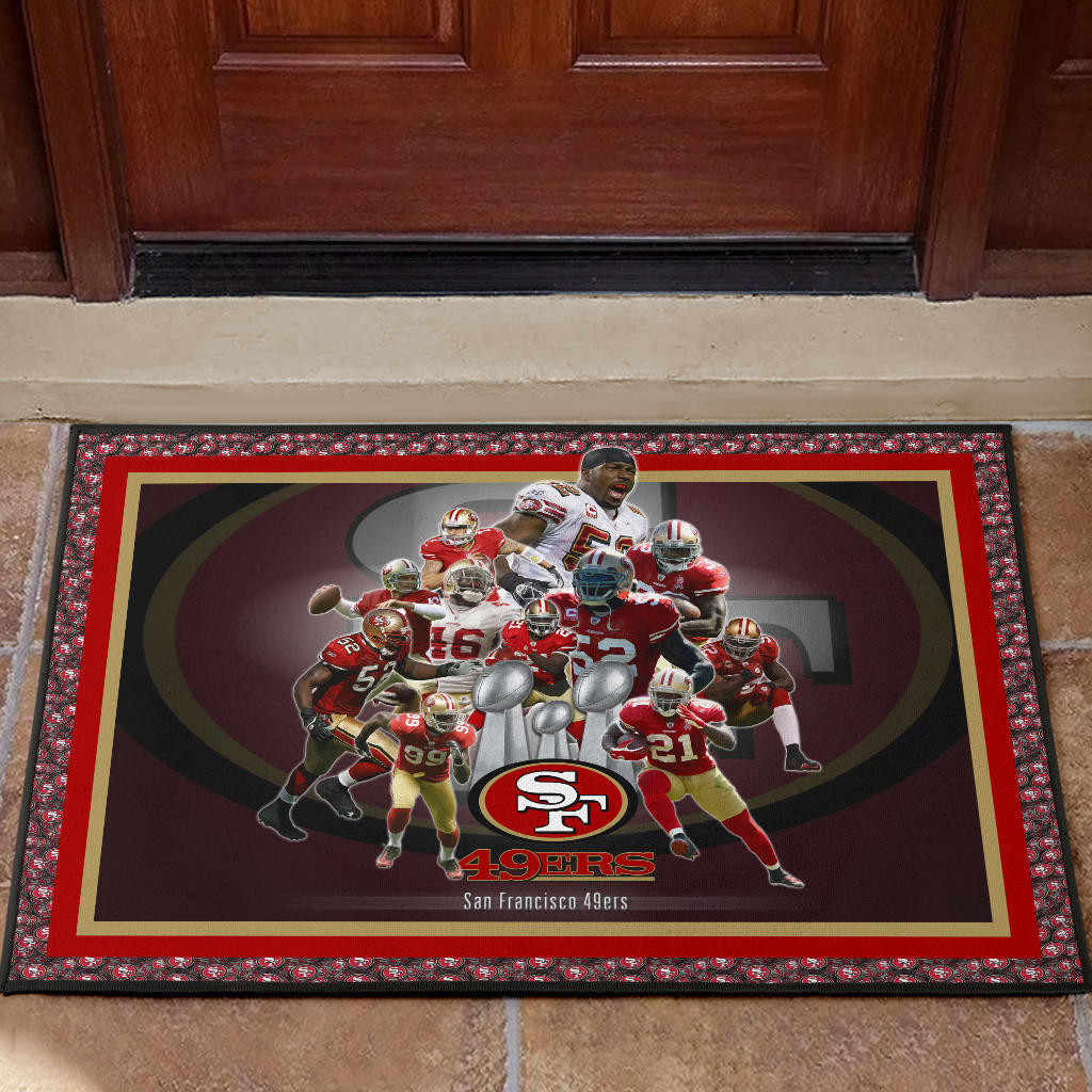 San Francisco Players 49ers Rubber Doormat American Football Home Decor Personalized For Fans