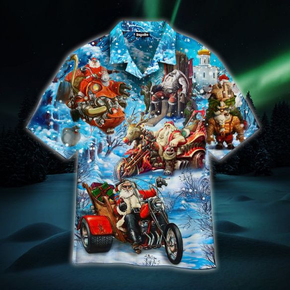 Santa Biker Christmas Hawaiian Shirt