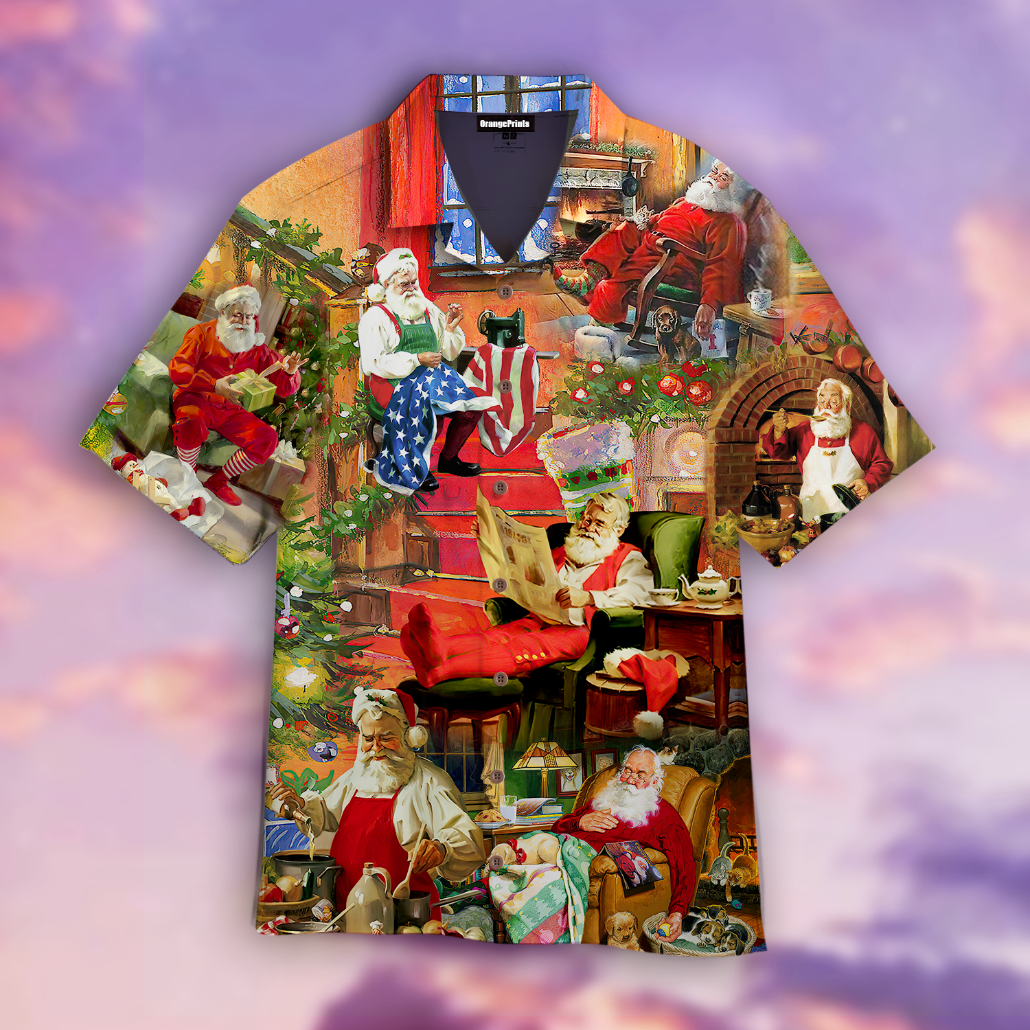 Santa Claus In Daily Life Hawaiian Shirt