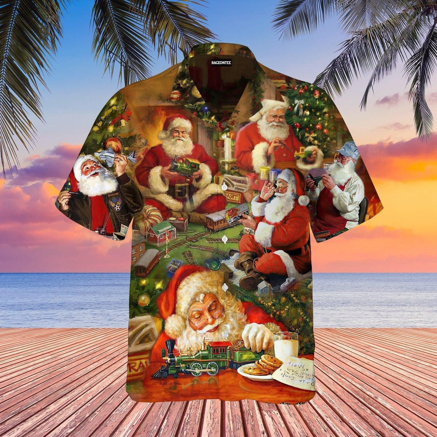 Santa's Toy Workshop Hawaiian Shirt