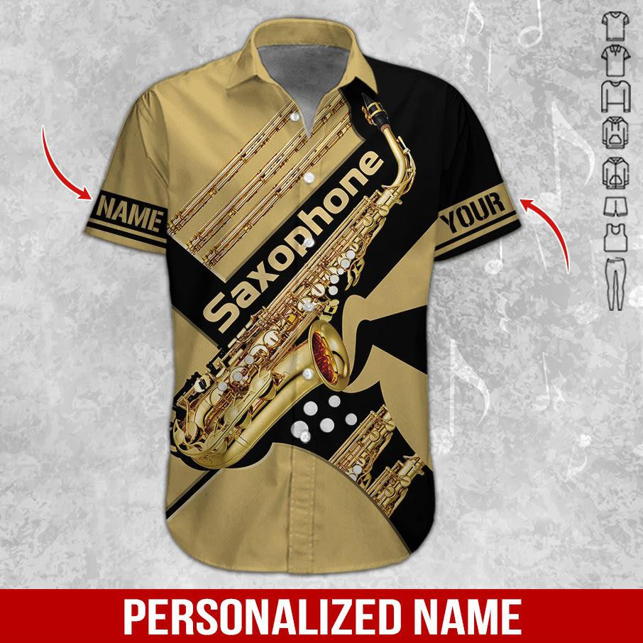 Saxophone Art Personalized Hawaiian Shirt