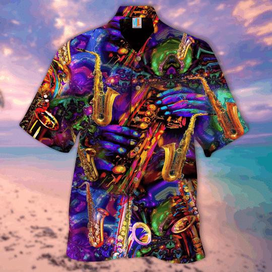 Saxophonist Hawaiian Shirt