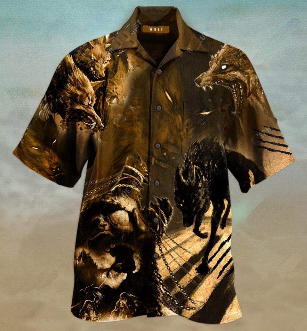 Scary Black Wolf Hawaiian Shirt