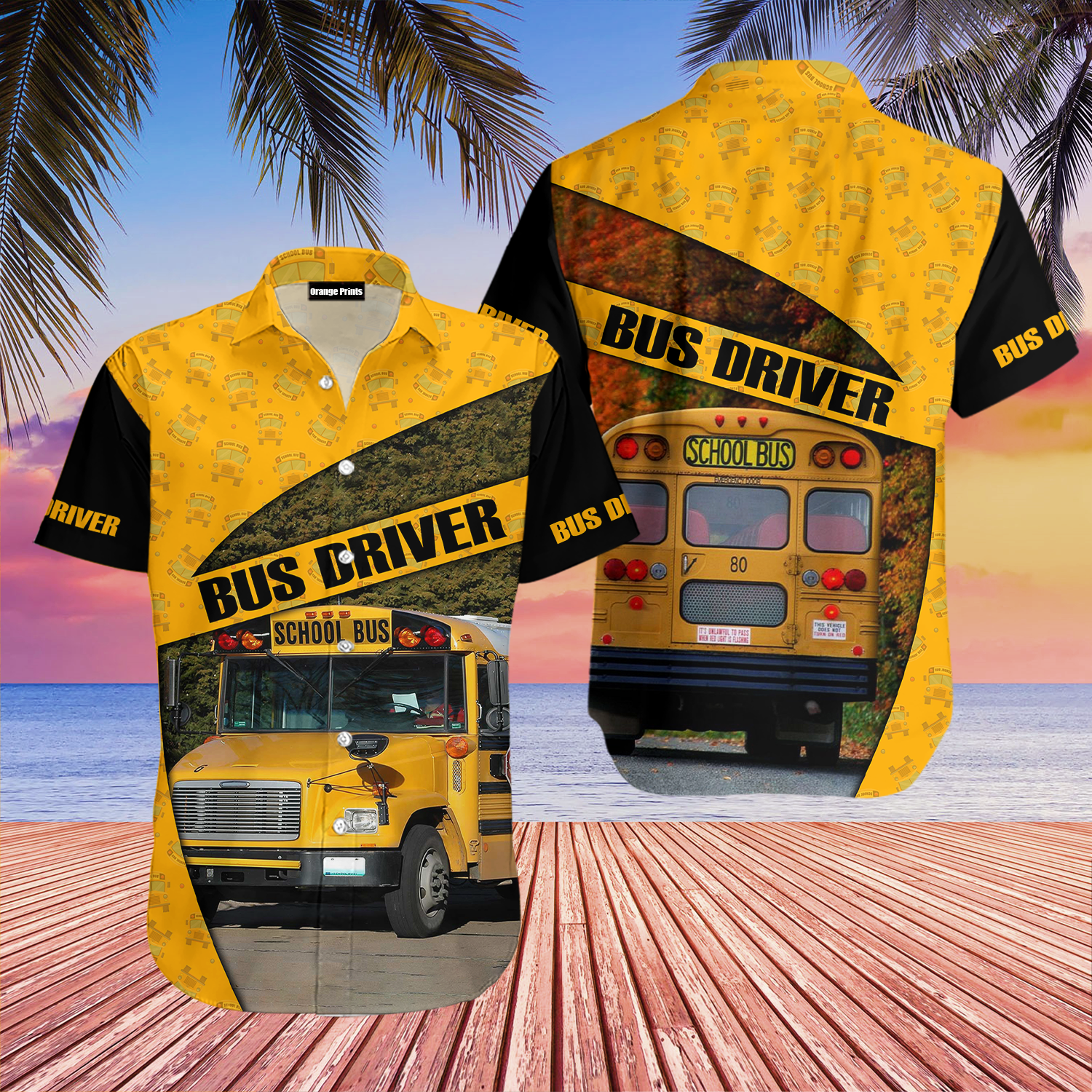 School Bus Driver Hawaiian Shirt