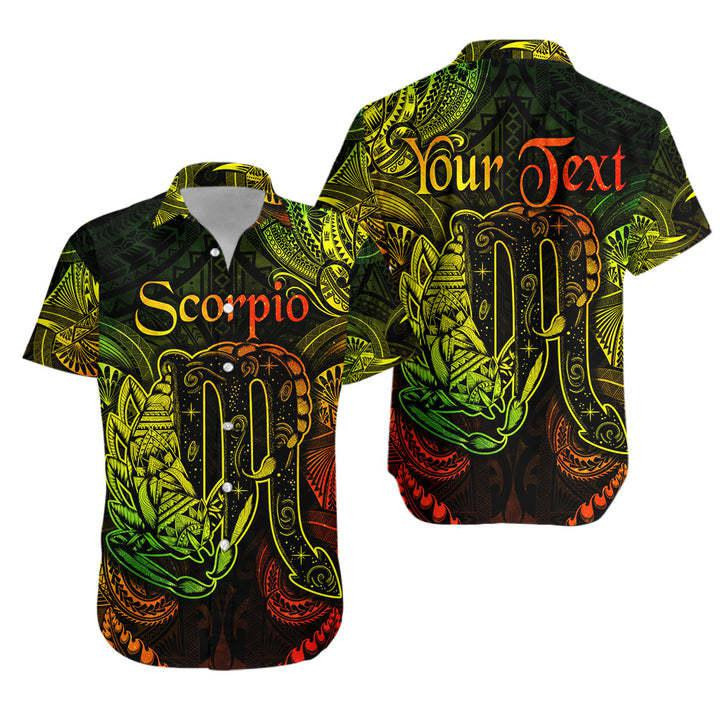 Scorpio Zodiac Polynesian Personalized Hawaiian Shirt