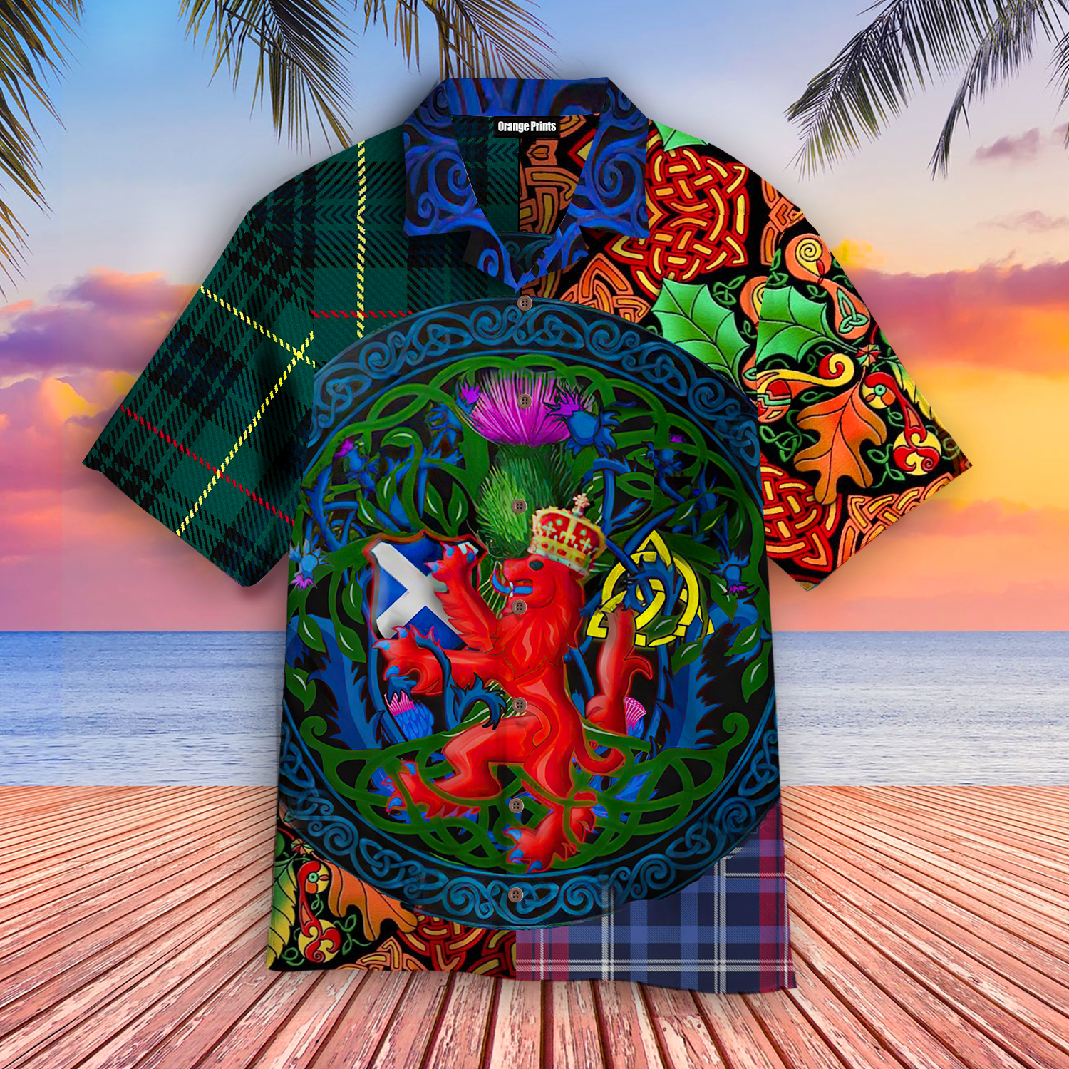 Scotland Rampant Lion With Thistle St. Patrick's Day Hawaiian Shirt