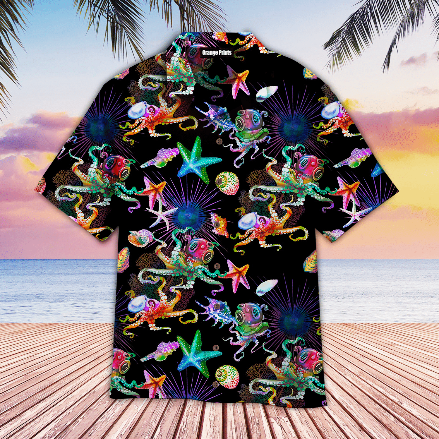 Scuba Diving Octopus Undersea Hawaiian Shirt