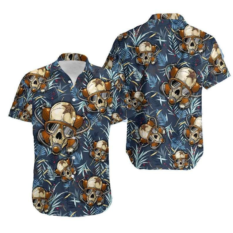 Scuba Diving Skull Hawaiian Shirt