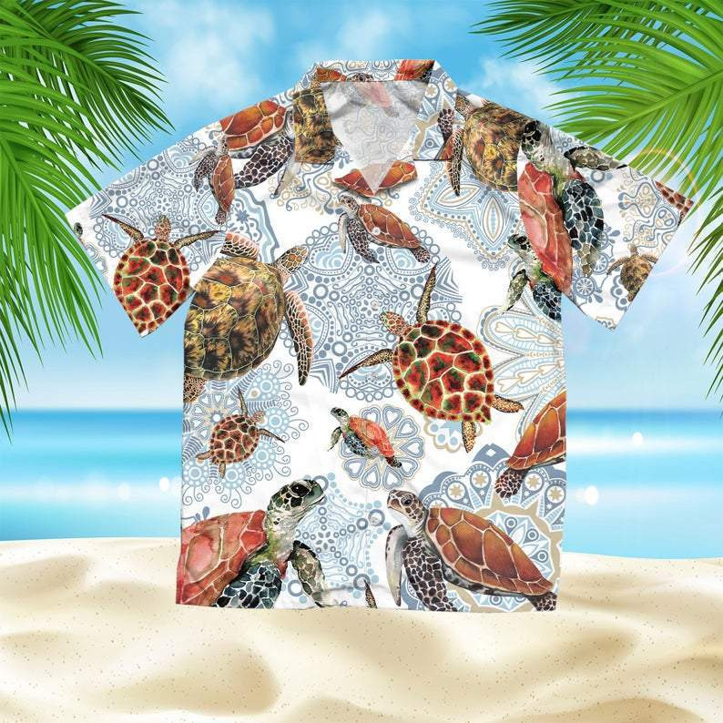 Sea Turtle Mandala Hawaiian Shirt