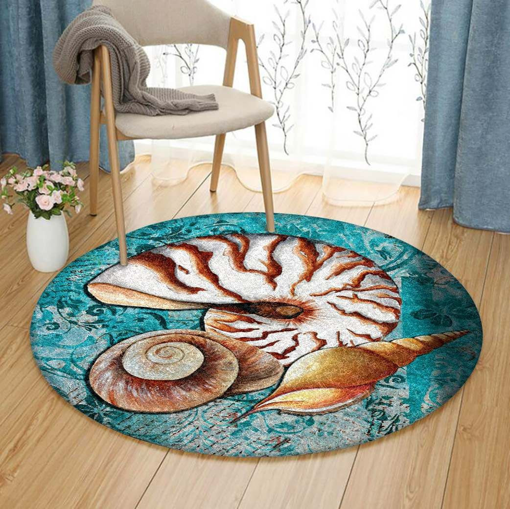 Seashell Round Rug Carpet Bedroom Livingroom Home Decor