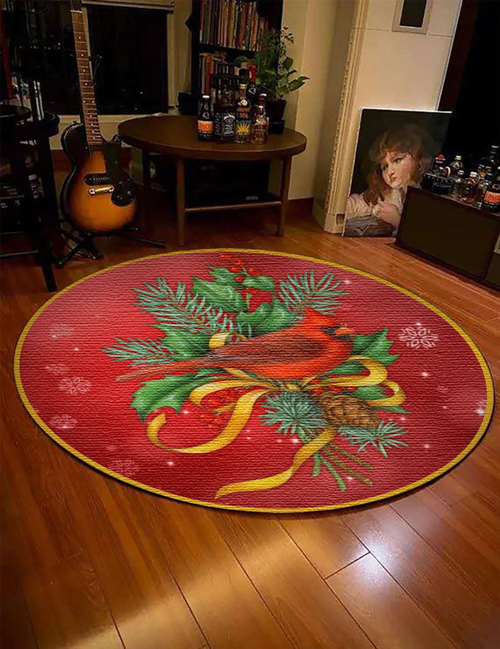 Season Bird Round Rug Carpet Bedroom Livingroom Home Decor