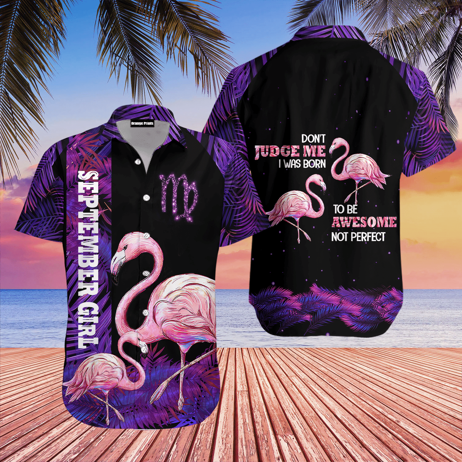 September Girl Flamingo Hawaiian Shirt