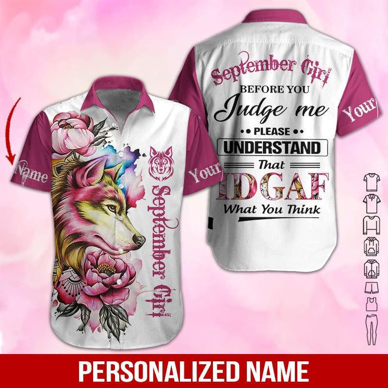 September Girl Personalized Hawaiian Shirt