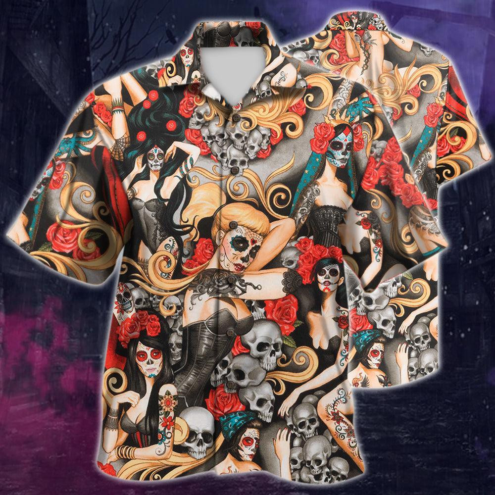 Sexy Sugar Skull Lady Hawaiian Shirt