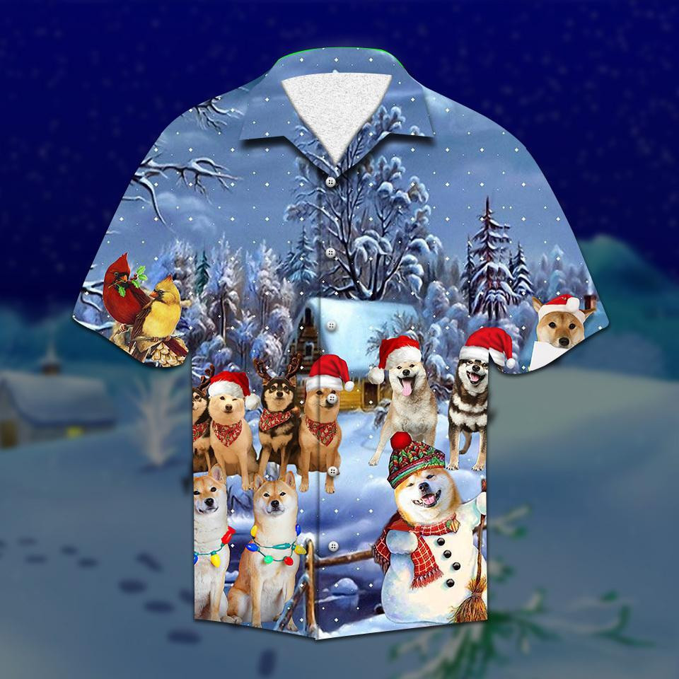 Shiba Christmas Hawaiian Shirt