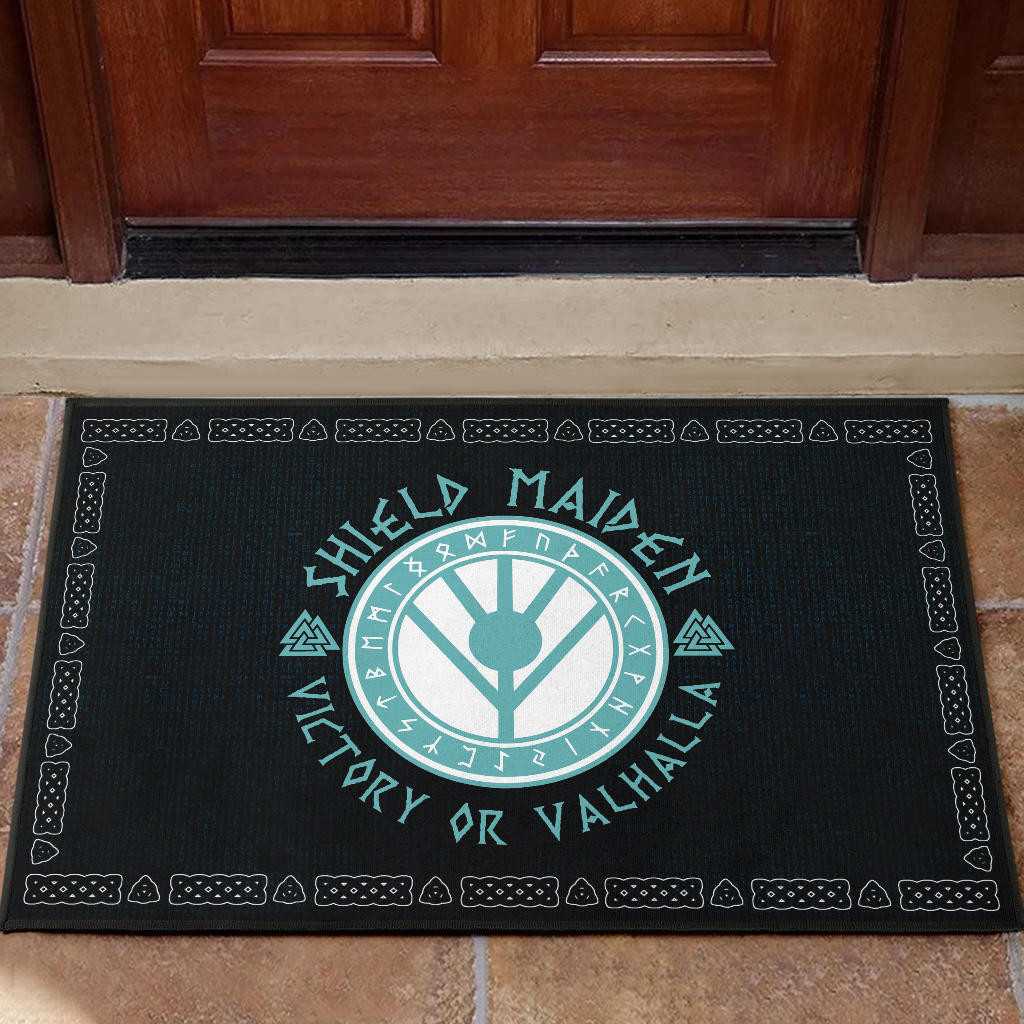 Shield-maiden Rubber Doormat Viking Female Warrior Home Decor Personalized For Fans
