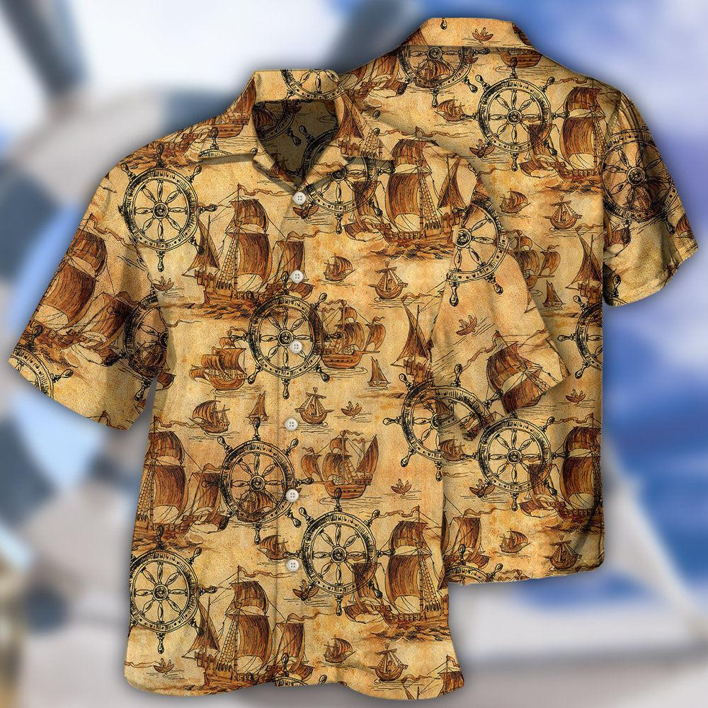 Ship Wheel Vintage Style Hawaiian Shirt