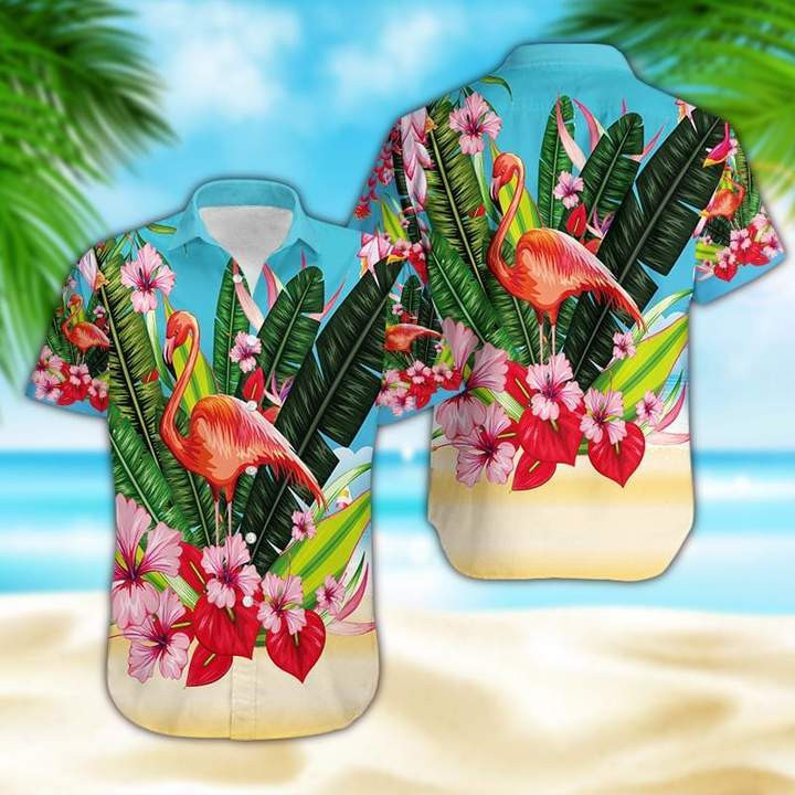 Shirts Flamingo Flowers Hawaiian Shirt
