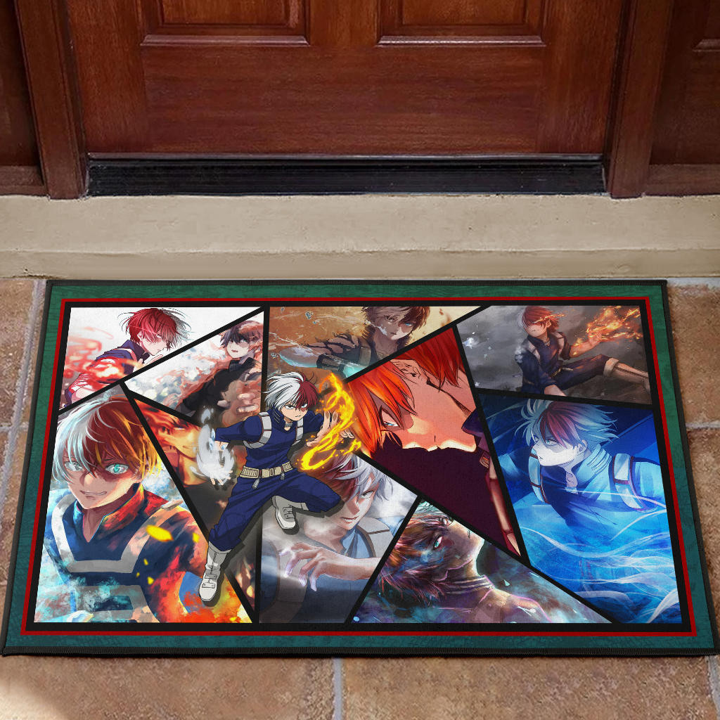 Shoto Todoroki My Hero Academia Rubber Doormat Anime Home Decor Personalized For Fans