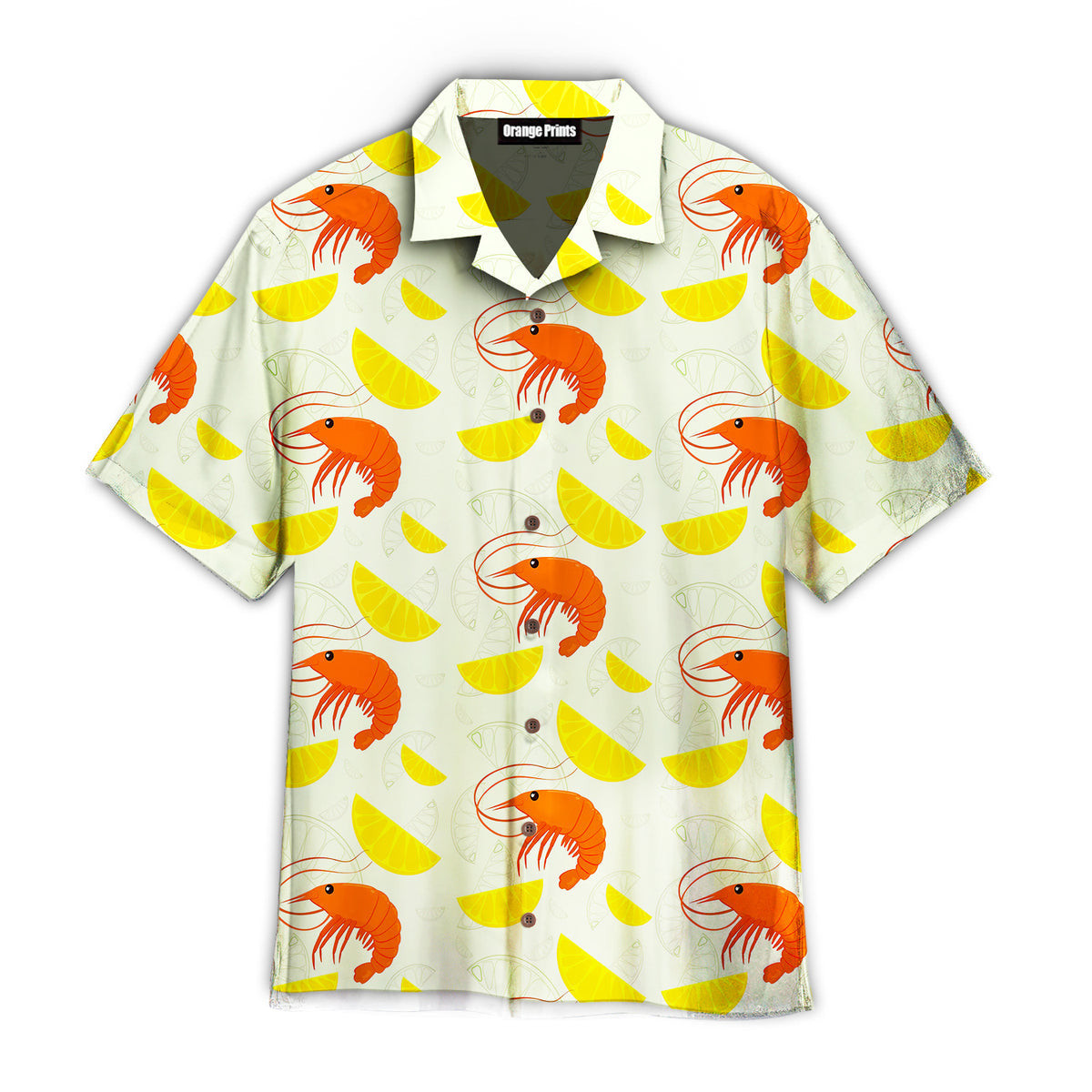 Shrimp On Yellow Lemon Slices Hawaiian Shirt