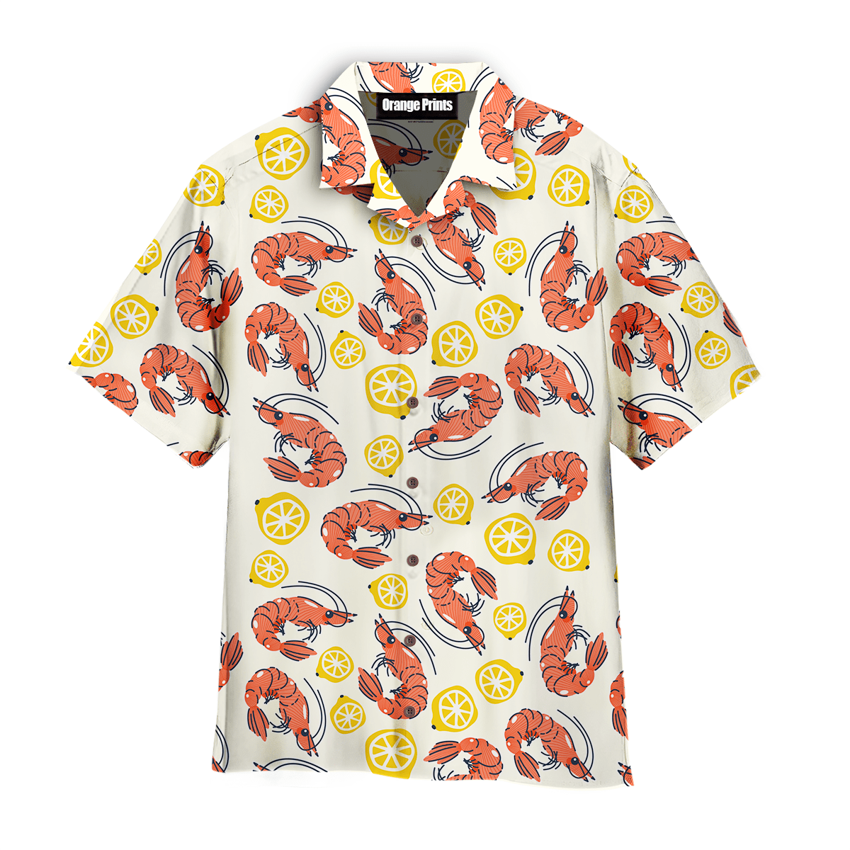 Shrimps And Lemons Pattern Hawaiian Shirt