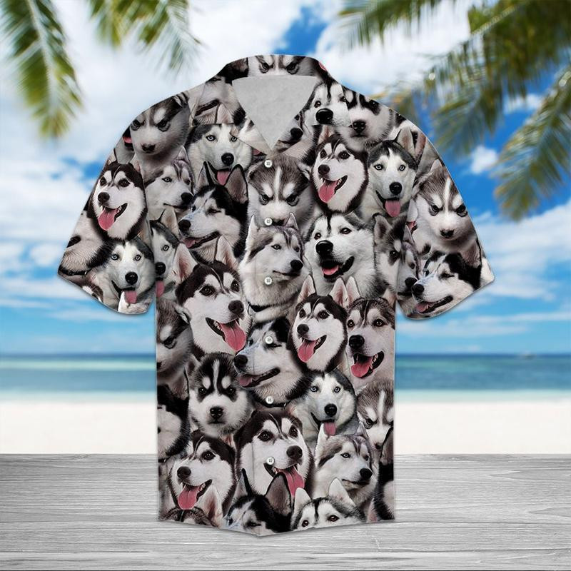 Siberian Husky Hawaiian Shirt