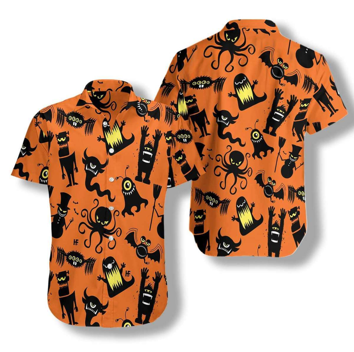 Silhouette Monster Hawaiian Shirt