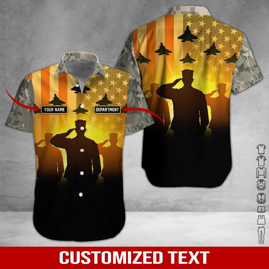 Silhouette Of A Soldier Personalized Hawaiian Shirt