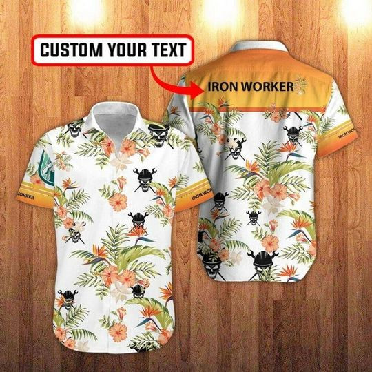 Simple Ironworker Tropical Personalized Hawaiian Shirt