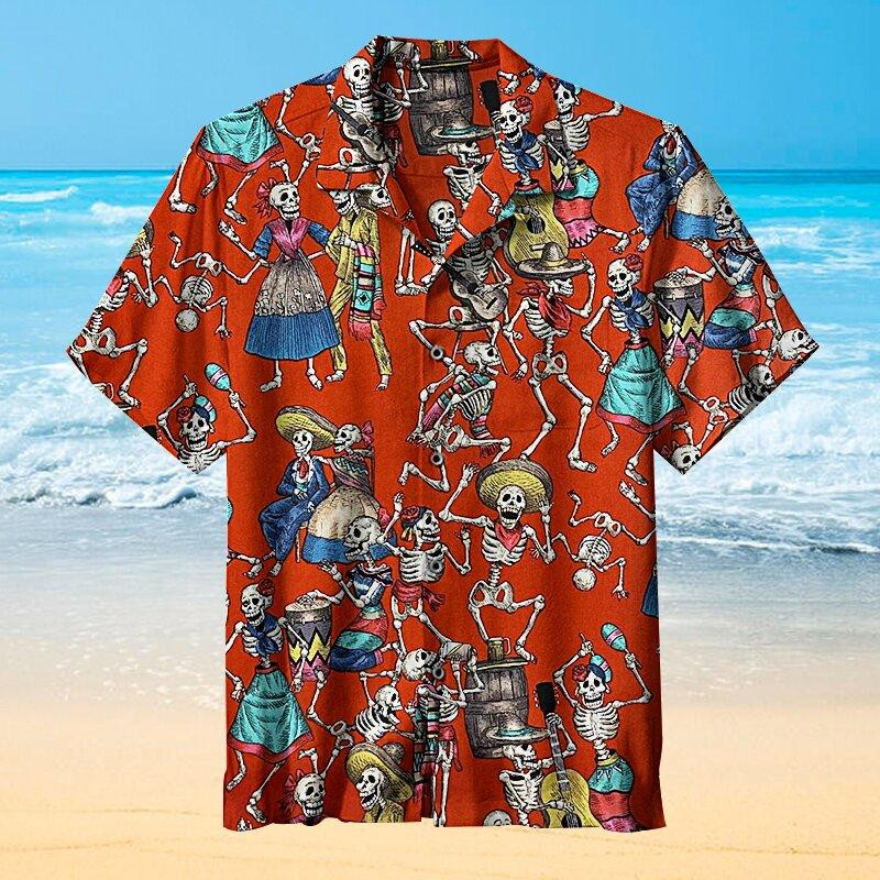 Skeleton Carnival Party Halloween Hawaiian Shirt
