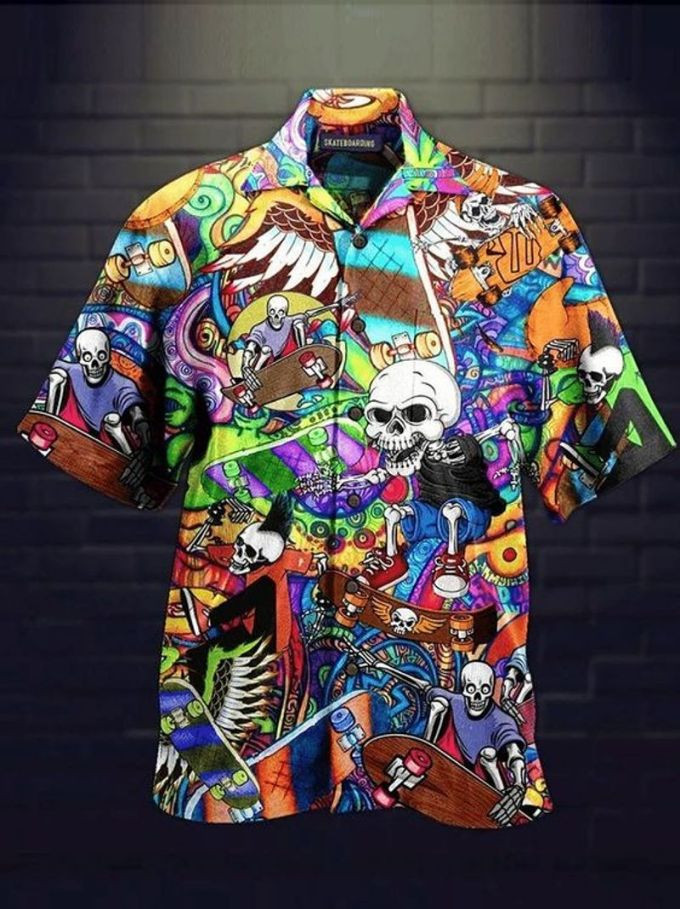 Skeleton Color Hawaiian Shirt