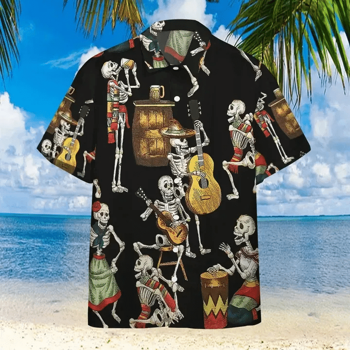 Skeleton Dancing Hawaiian Shirt
