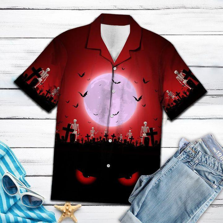 Skeleton Evil Halloween Hawaiian Shirt