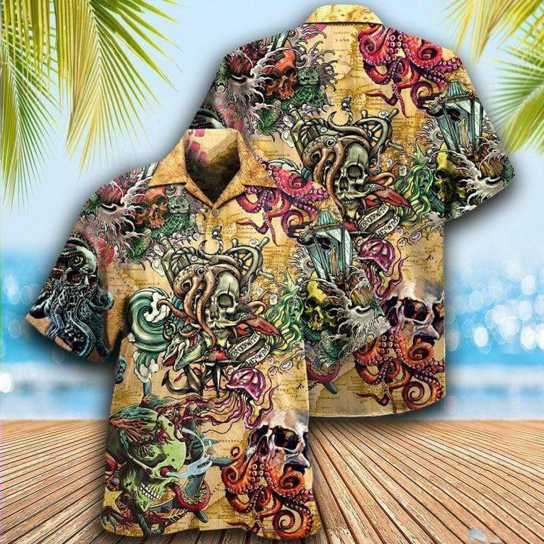 Skull And Octopus Hawaiian Shirt
