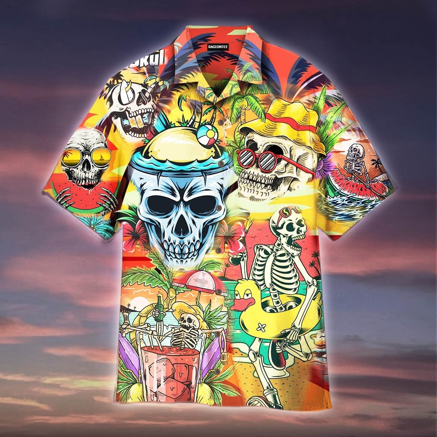 Skull Chill Tropical Summer Hawaiian Shirt