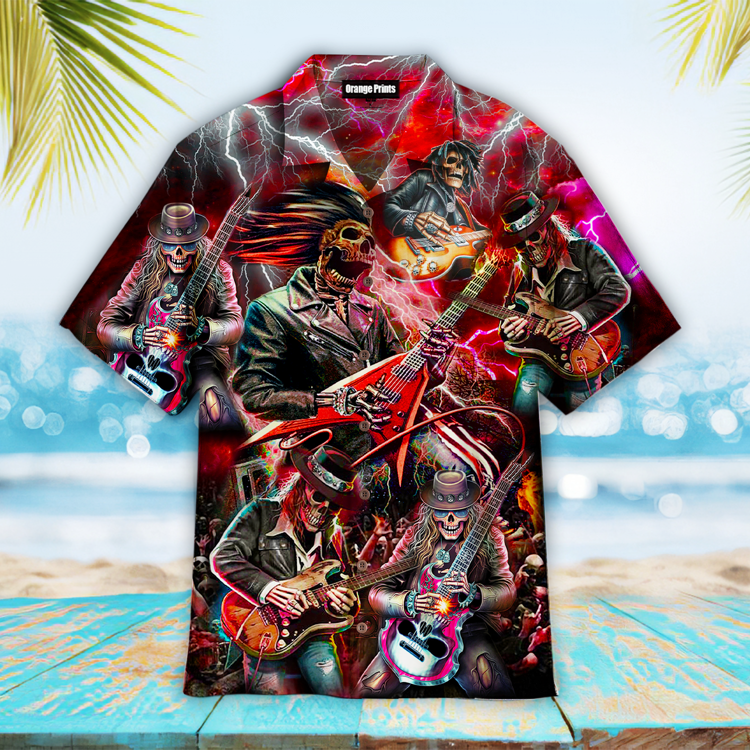 Skull Guitar Hawaiian Shirt