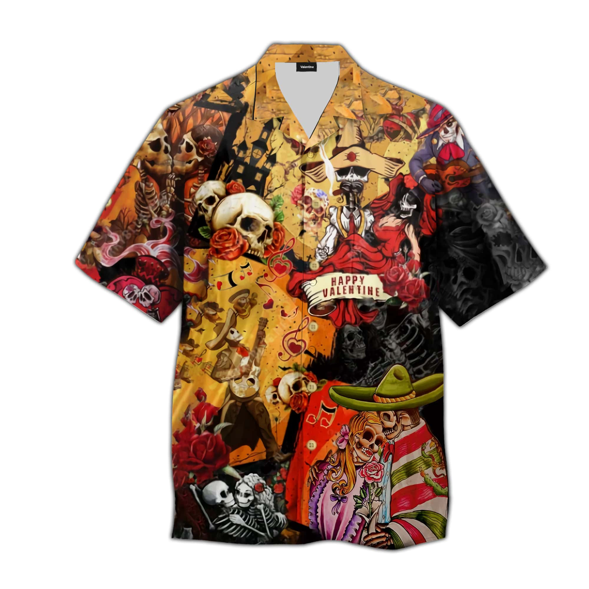 Skull Happy Valentine Day Hawaiian Shirt