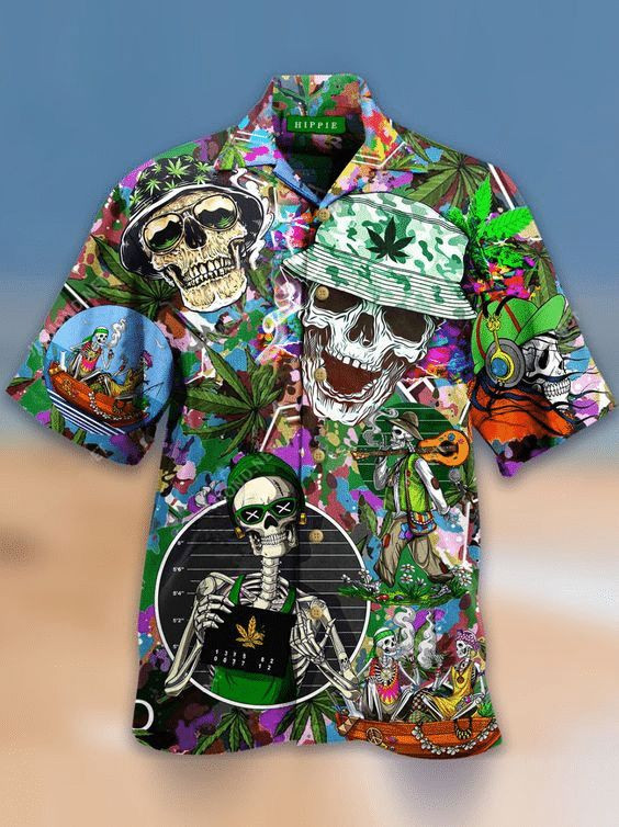 Skull Hippie Hawaiian Shirt
