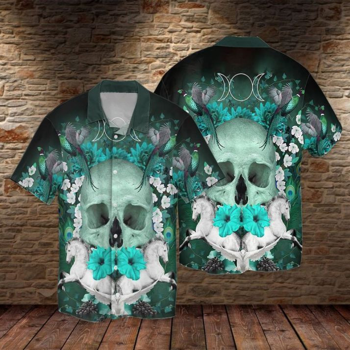 Skull Hummingbird Hawaiian Shirt